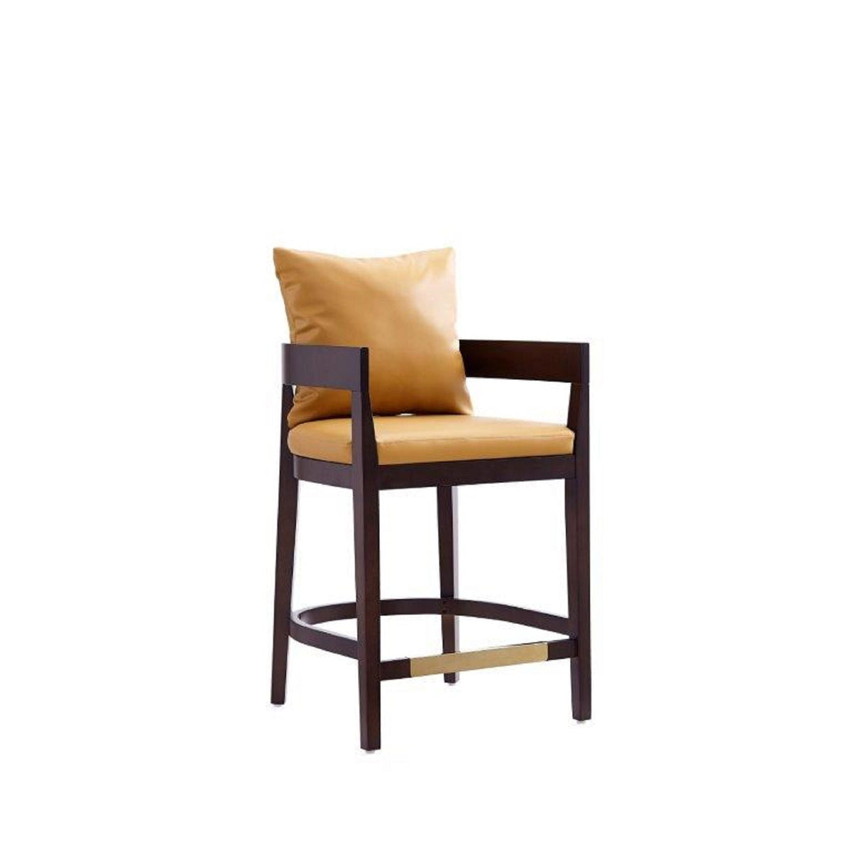 Mid-Century Modern Counter Stool with Upholstered Seat - Multiple Colors