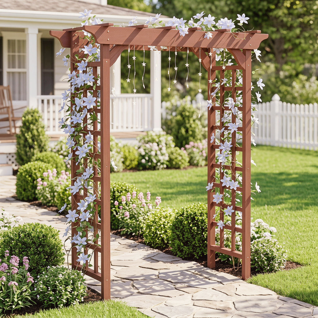 Wedding Arbor with Trellis Design - Dark Brown or Light Brown