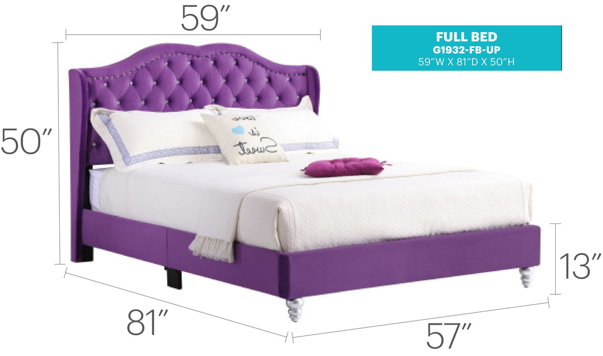 Transitional Upholstered Bed with Jewel Tufting – Multiple Colors