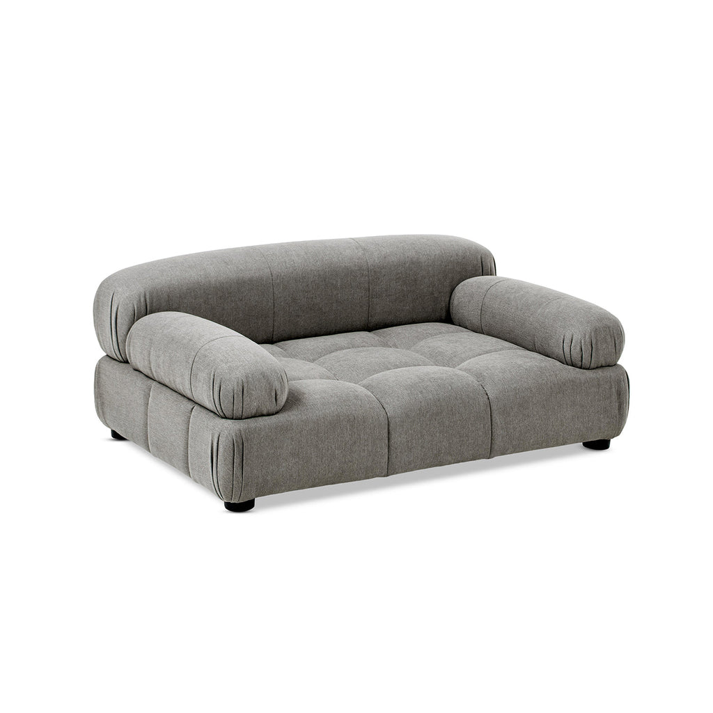 Uptown Gray Modern Pet Bed with Bolstered Arms - Small to Medium