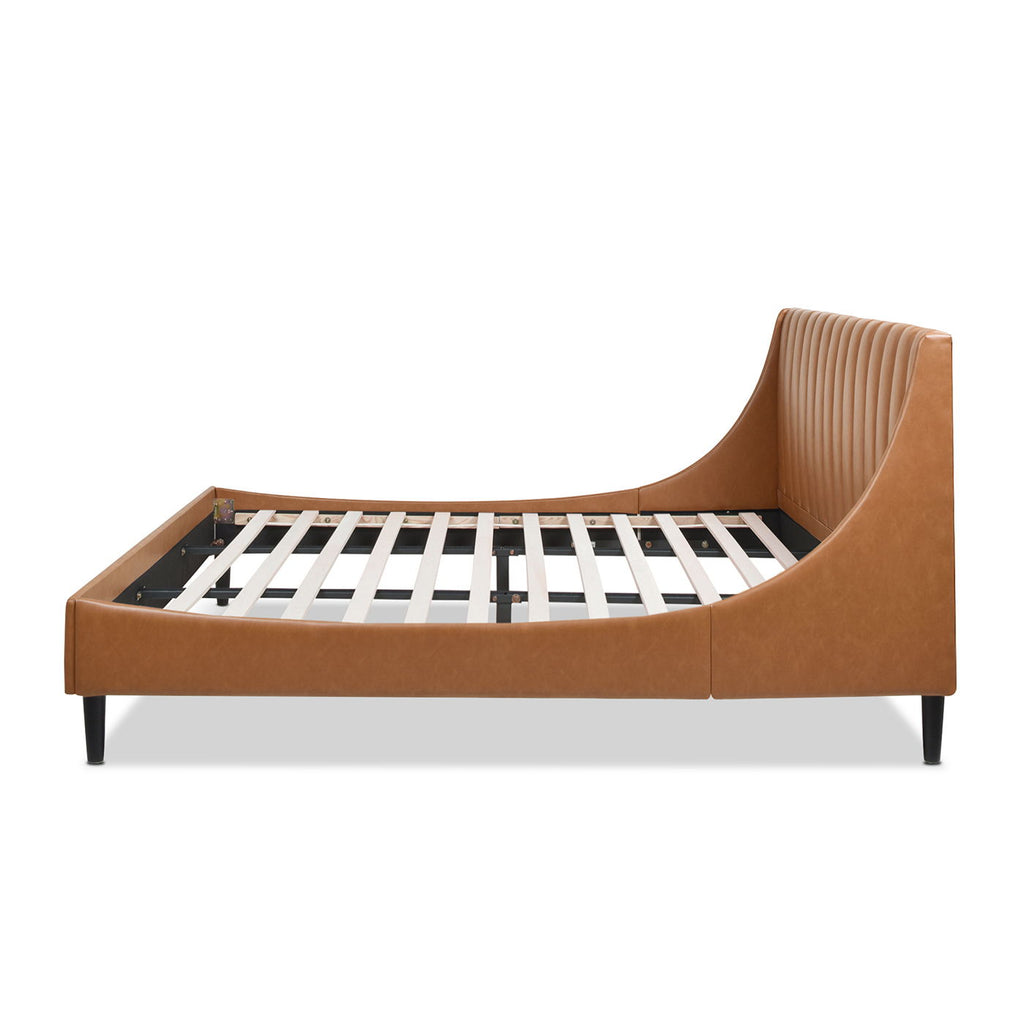Vertical Tufted Modern Headboard Platform Bed Set with Upholstered Finish - Multiple Colors