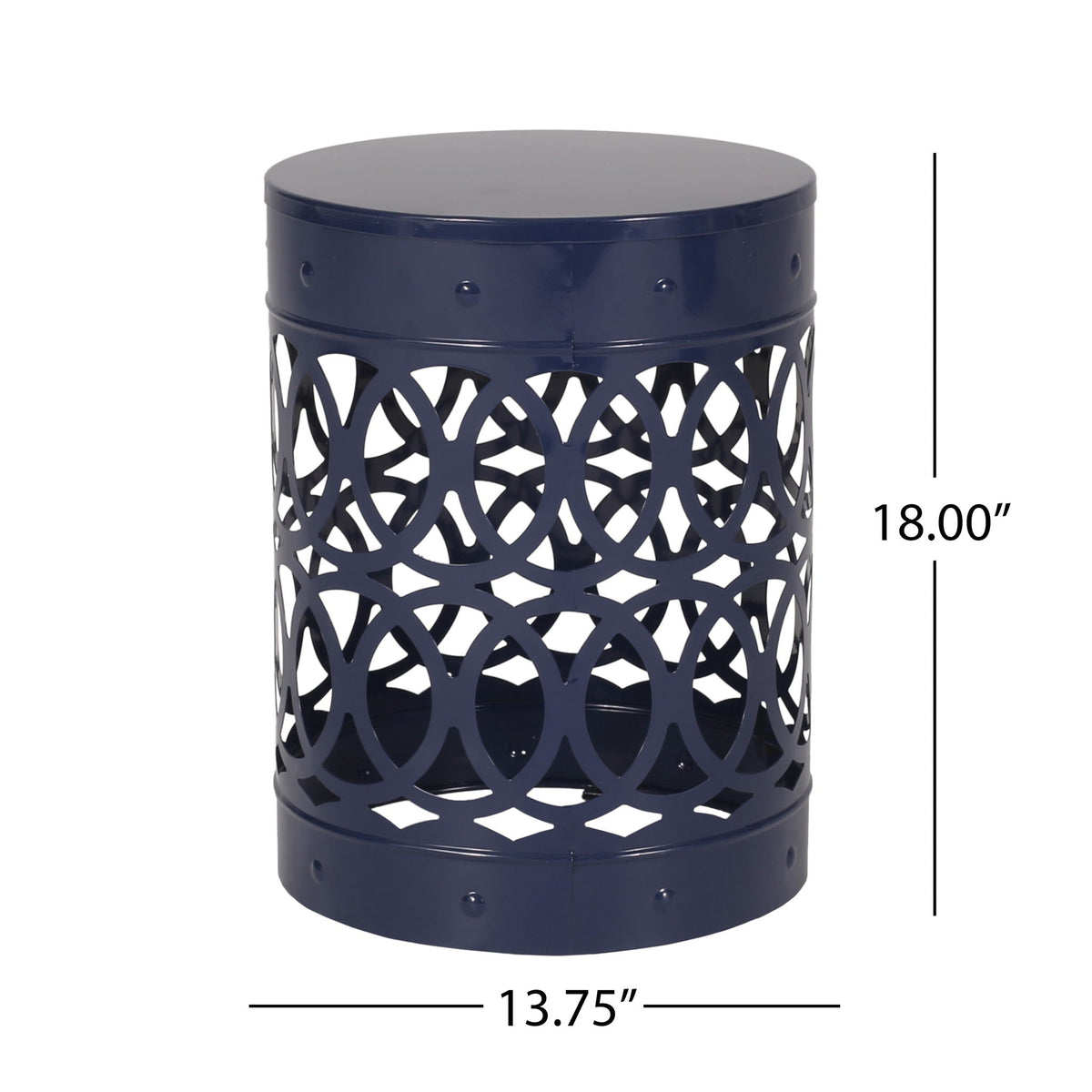 Outdoor Metal Large End Table with Modern Design - Multiple Colors