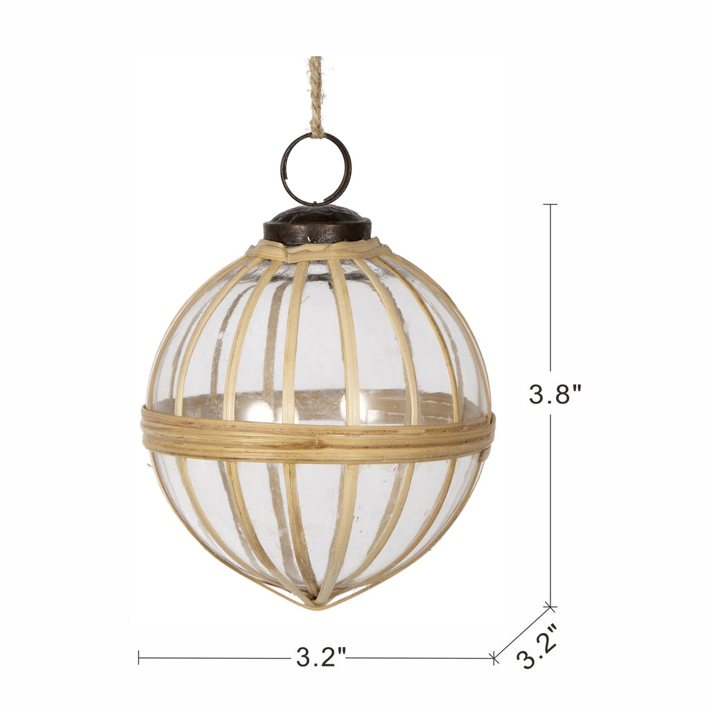 Decorative Glass X-Mas Hanging Ornament Set of 3 with Elegant Design - Clear Glass