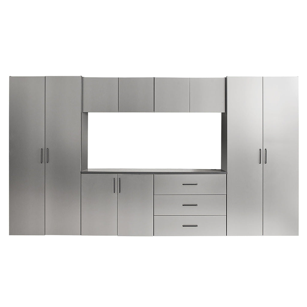 Astro Series Garage Cabinet Set with Soft Closing Drawers - Metallic Gray