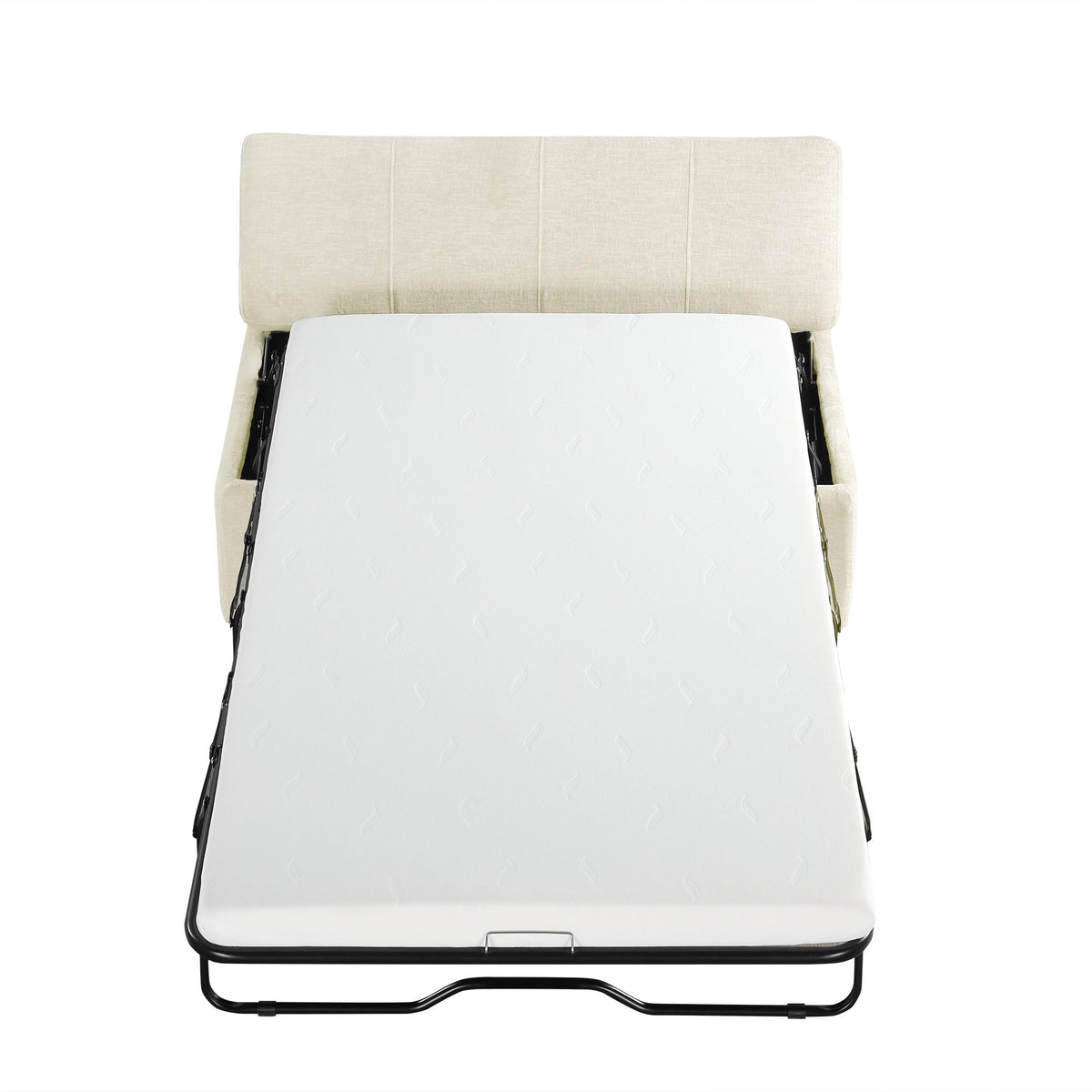Twin Size Folding Ottoman Sleeper Bed with Mattress - Light Brown, Black, Dark Gray, White
