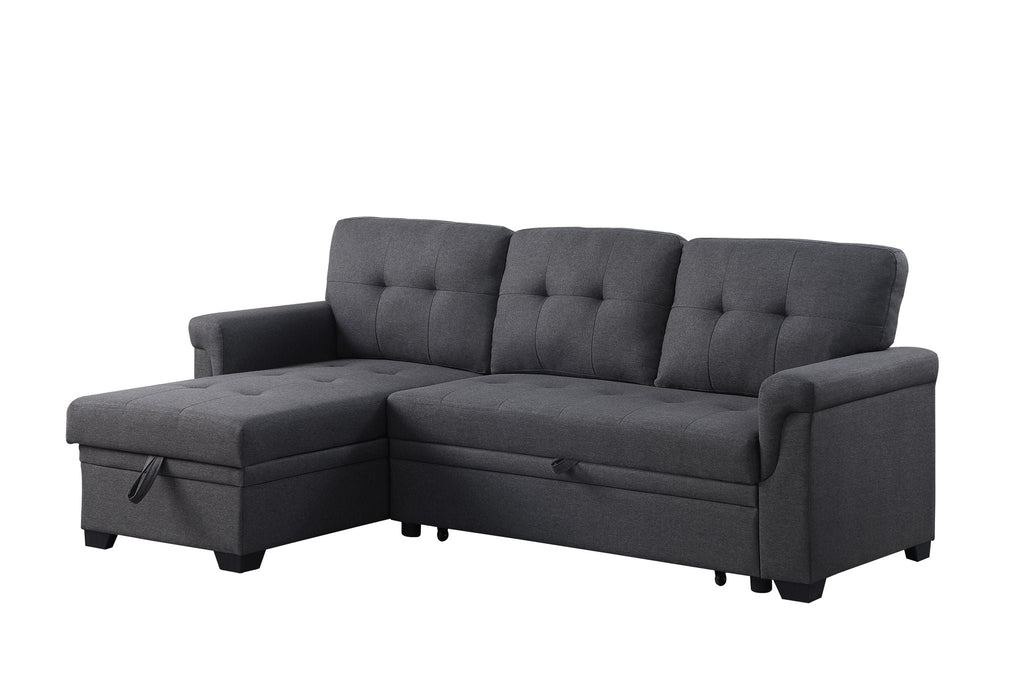 Lucca Reversible Sleeper Sectional Sofa With Storage Chaise