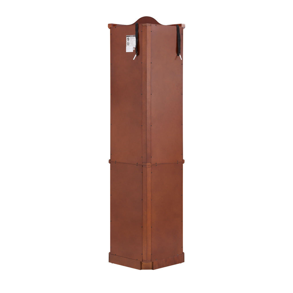 Corner Curio Cabinet with Lights and Adjustable Shelves - Walnut