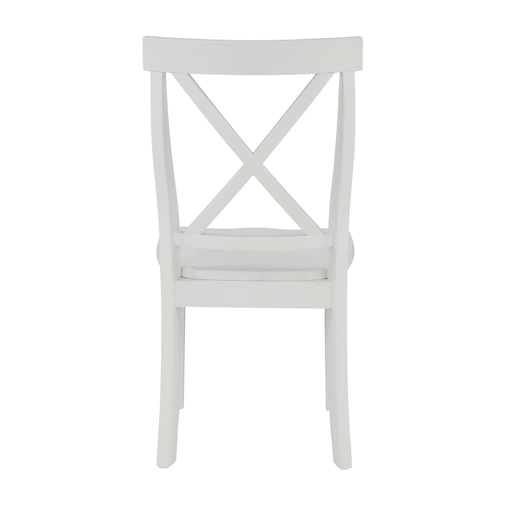 Solid Wood 5 Piece Dining Room Set with Table and 4 Chairs - White or Dark Gray
