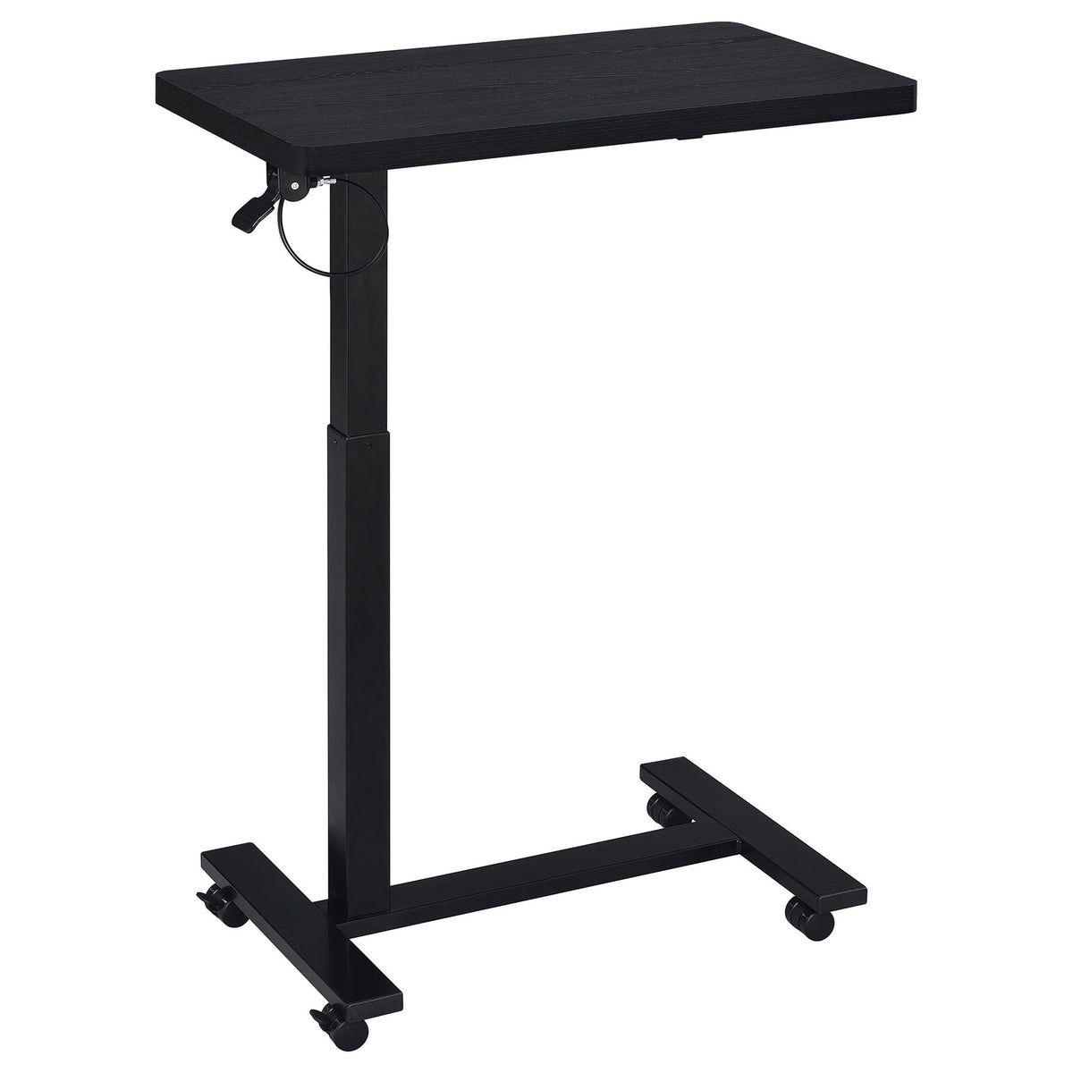 Westpark Pneumatic Adjustable C-Shape Side Table with Casters Black