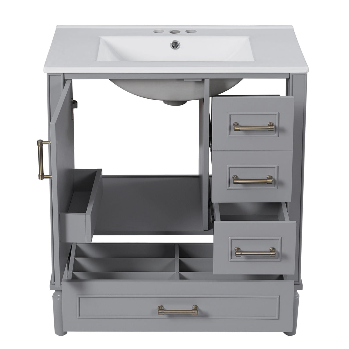Traditional Bathroom Vanity Set with Soft Close Doors - Multiple Colors