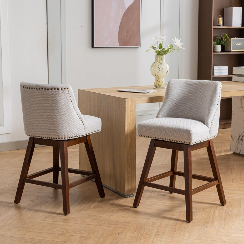 Counter Height Swivel Barstools, Set of 2