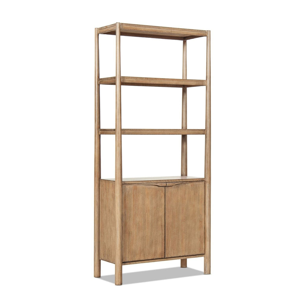 Natural Reclaimed Wood Bookcase with Lower Cabinet - 86" Tall