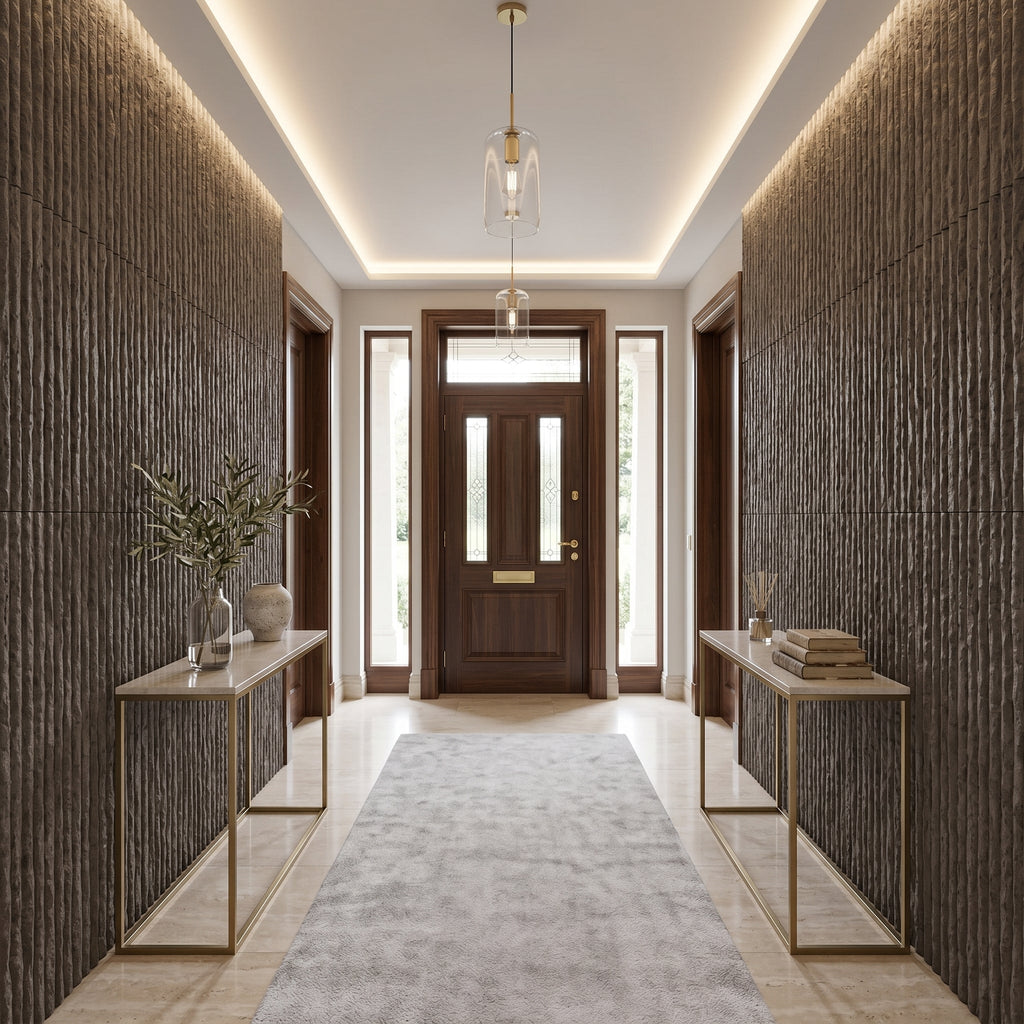 3D Faux Stone Wall Panels with Lightweight PU Construction - Black