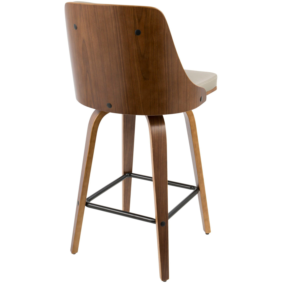 Mid Century Modern Counter Stool Set with Swivel - Multiple Colors