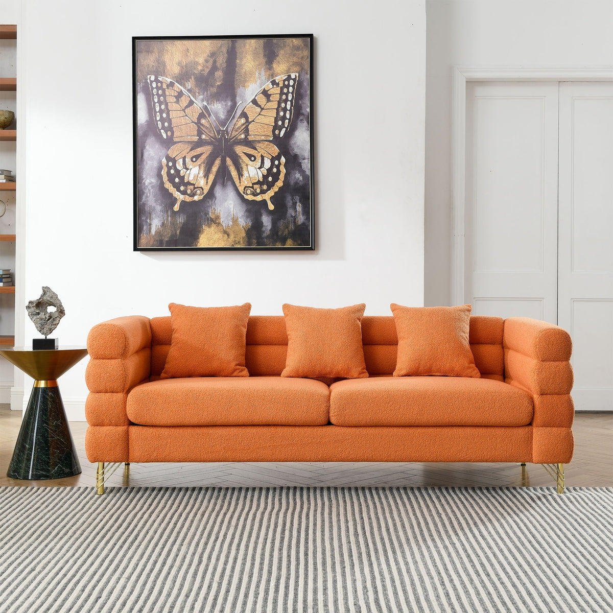 Streamline Sectional Sofa with Art Deco Design - Multiple Colors