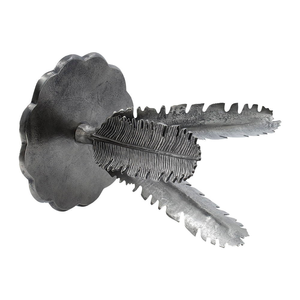 Leaf Side Table with Nature-Inspired Design - Silver