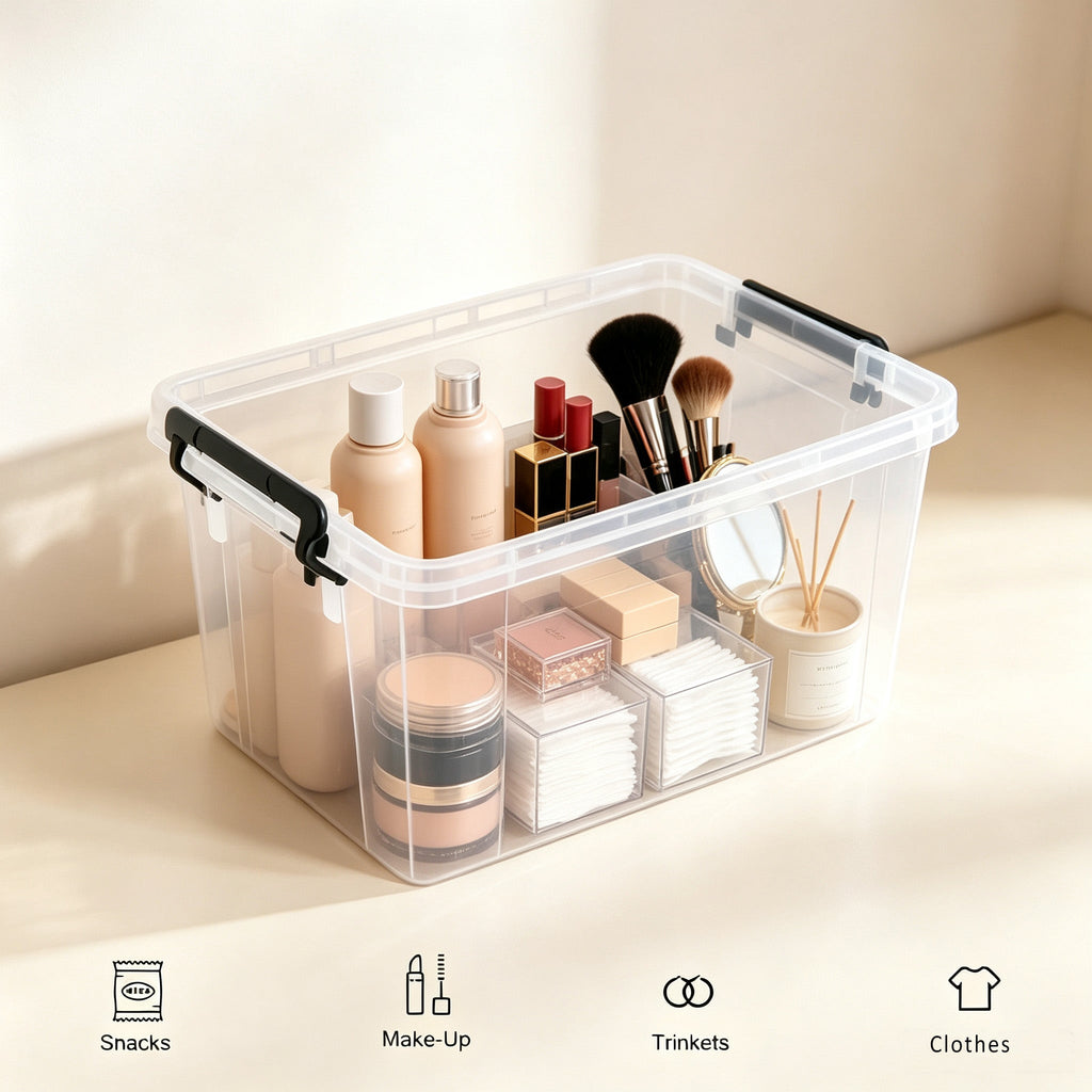 90 QT Plastic Storage Bins with Lids - 4 Pack, Heavy-Duty