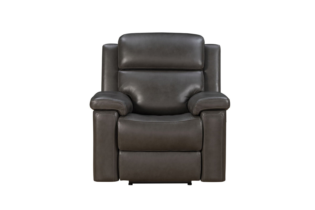 Leon - Power Recliner With Power Headrest, Power Lumbar, Heat And Massage - Smokey Gray