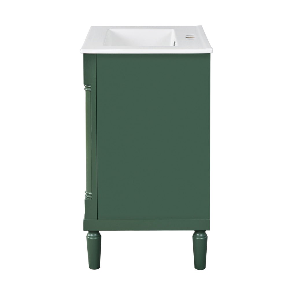 Bathroom Vanity With Top Sink and Two-Tier Storage Cabinet - Multiple Colors