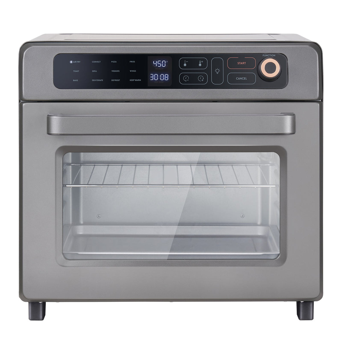 12-in-1 Air Fryer Toaster Oven with 25L Capacity - Stainless Steel Gray
