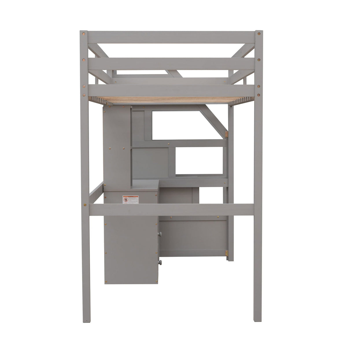 Storage Loft Bed with Stand Alone Bed and Desk - Twin Size