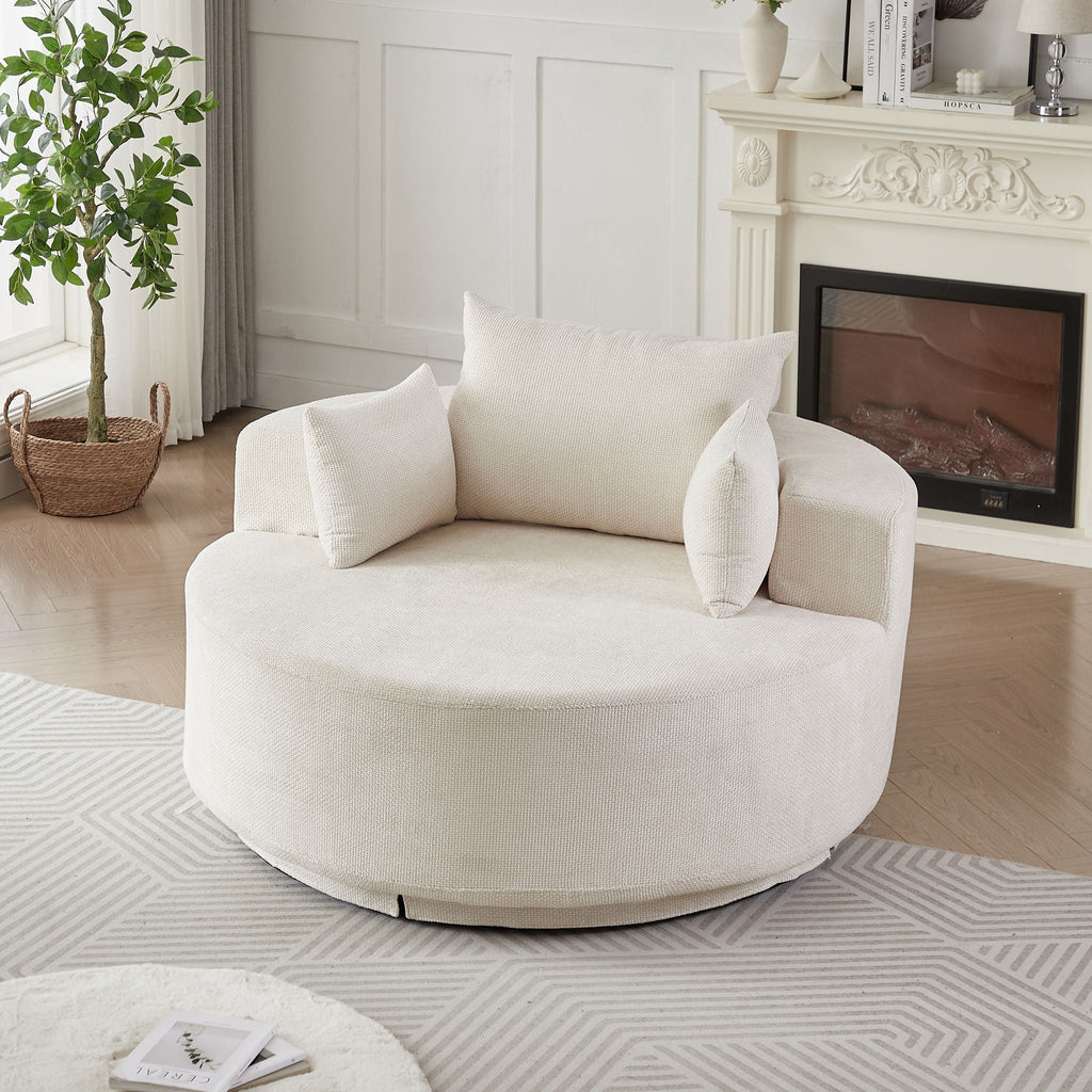 Swivel Sleeper Chair with Supportive Pillow and 360° Base - Multiple Colors