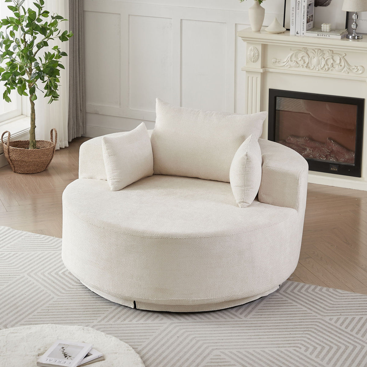 Swivel Sleeper Chair with Supportive Pillow and 360° Base - Multiple Colors
