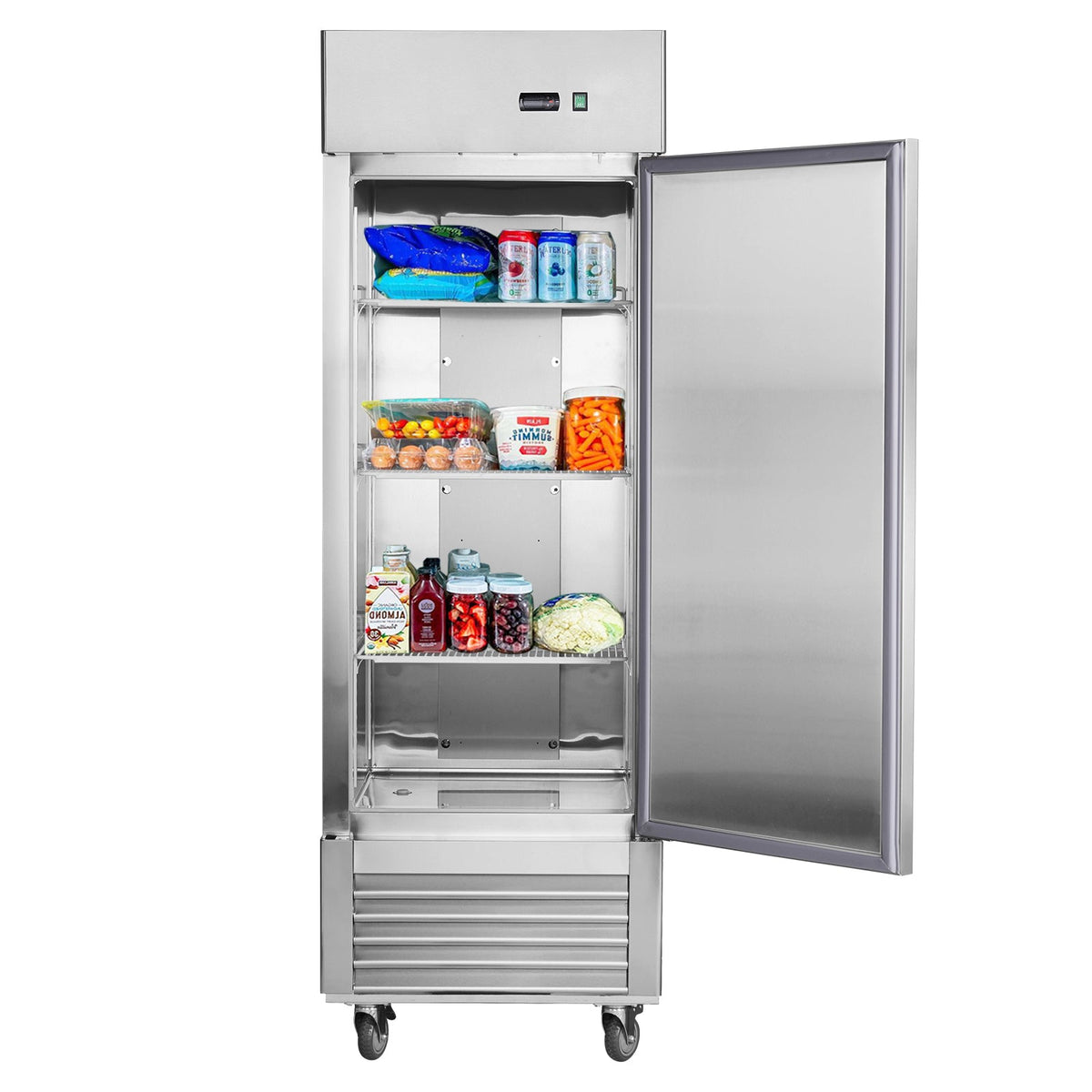 27" Commercial Refrigerator with Stainless Steel Construction - Solid Door