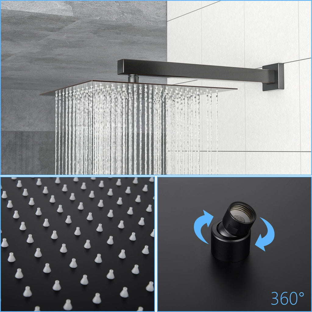 10" Square Rainfall Shower Head with Silicone Nozzle - Oil-Rubbed Bronze