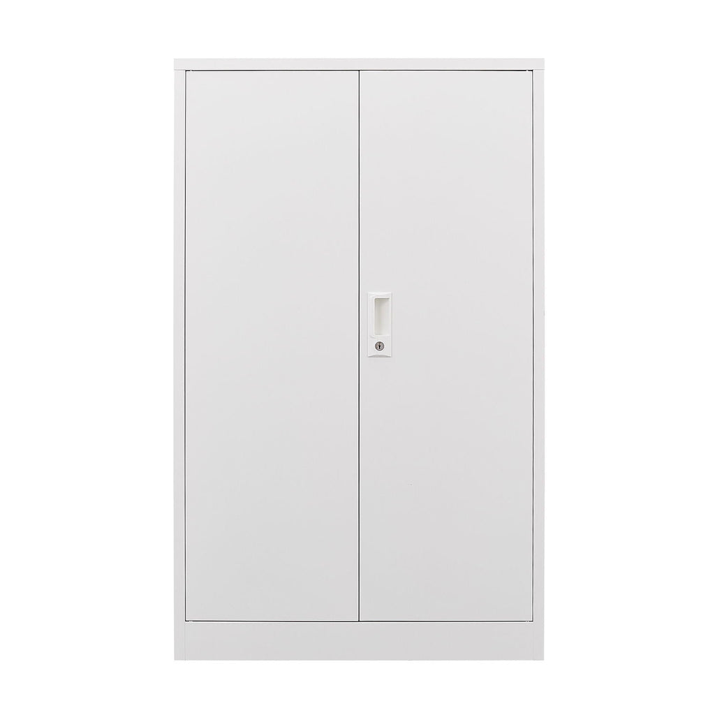 Metal Storage Cabinet With Locking Doors And Adjustable Shelf