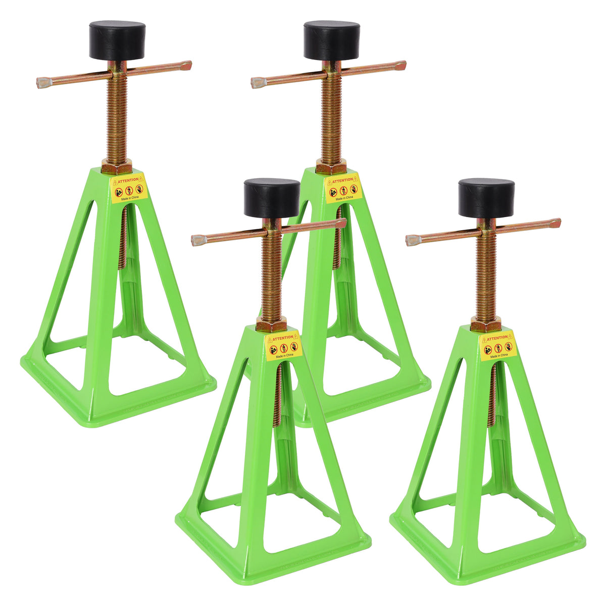 Heavy Duty Adjustable 4-Pack RV Stabilizer Jacks with Rubber Pads - Steel