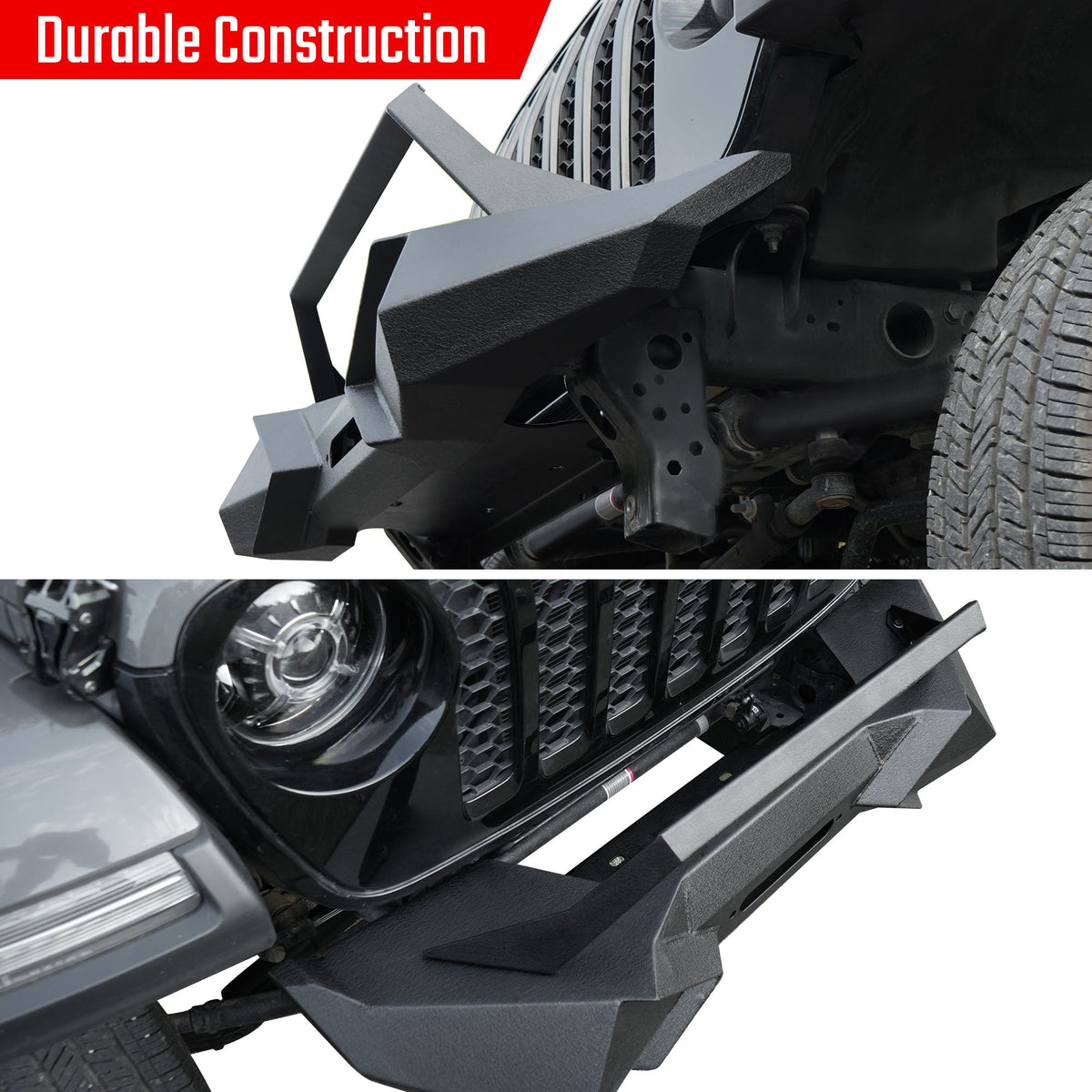 X Style Front Bumper with Winch Plate - Black