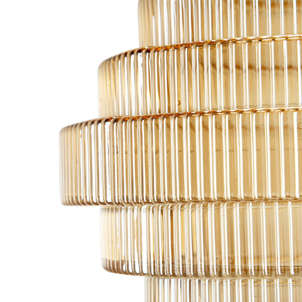 Tiered Geometric Glass Vase with Amber Luster Finish - Multicolor
