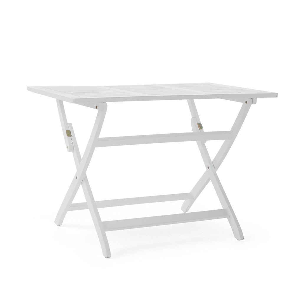 Positano Foldable Dining Set with Foldable Design - White or Dark Brown