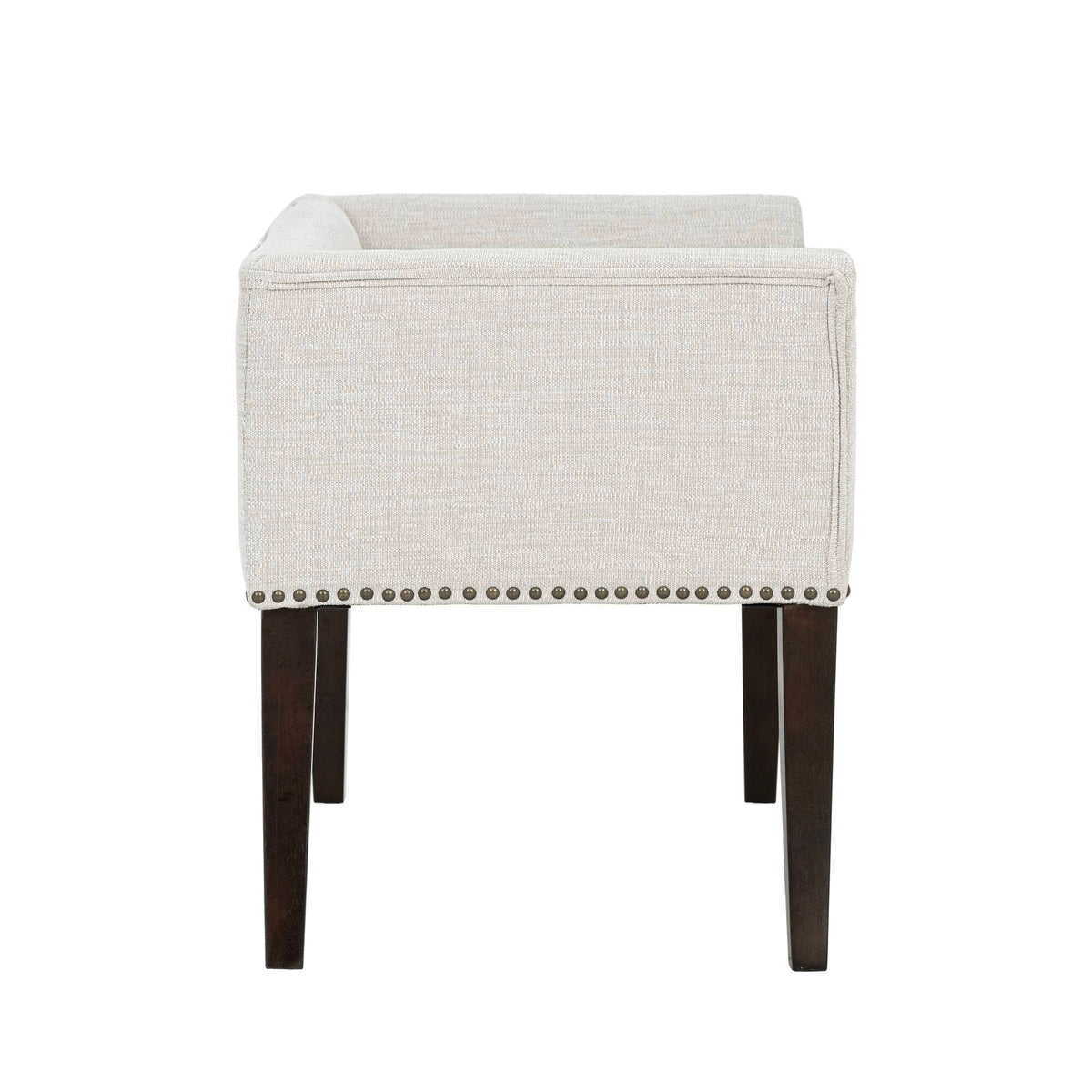 Welburn Upholstered Bench with Low Back and Flared Arms - Blue, Light Blue, or Beige