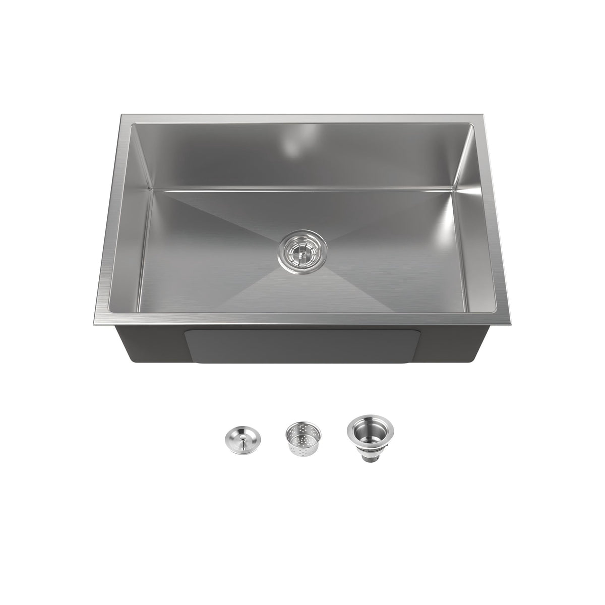 Stainless Steel Kitchen Sink with Single Bowl - Brushed Nickel