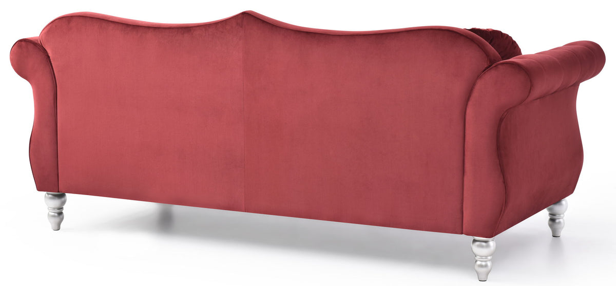 Hollywood Sofa with Tufted Back and Nailhead Trim - Multiple Colors