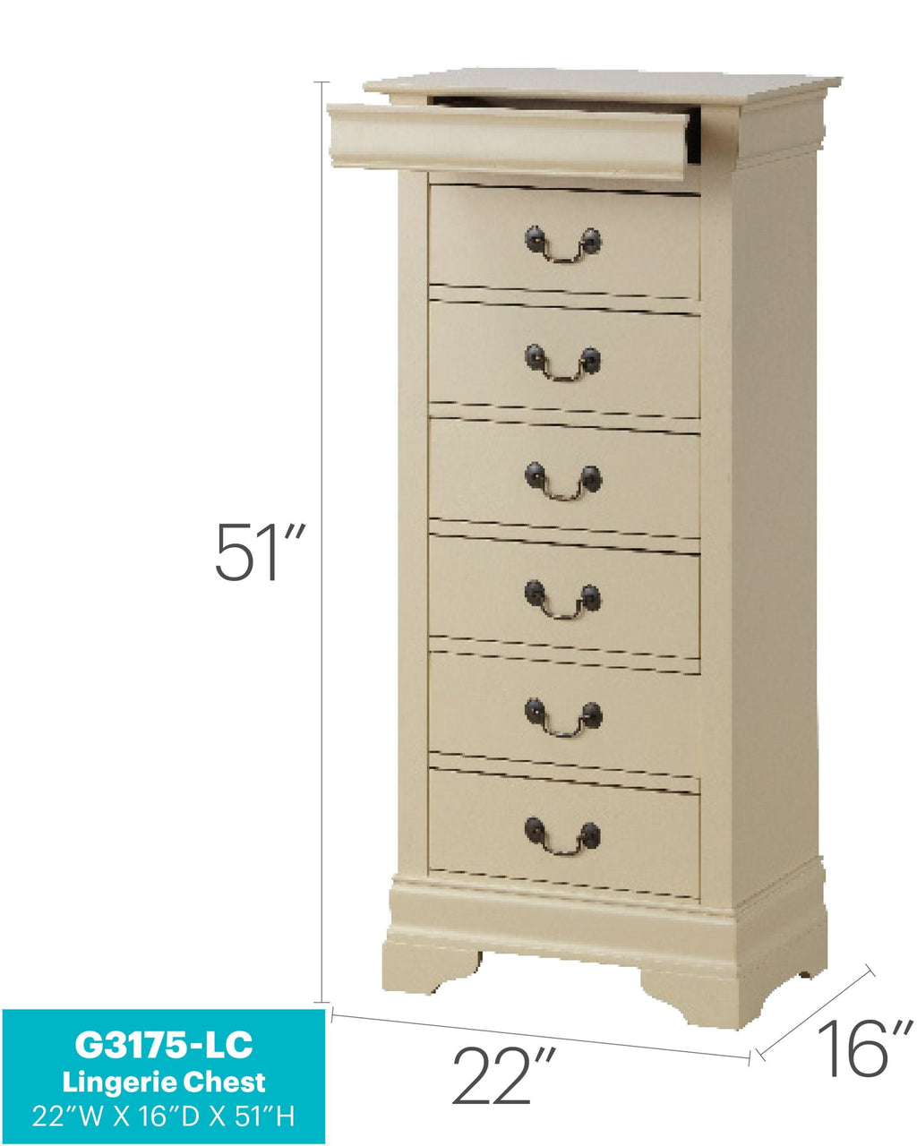 Traditional Style Lingerie Chest with Carved Base - Multiple Colors