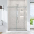 56-60"W Frameless Sliding Shower Door with Clear Tempered Glass - Chrome