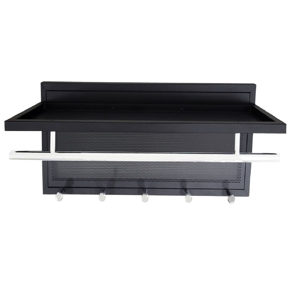 Powder Coated Metal Wall Mounted Coat Rack with Shelf - Multiple Colors