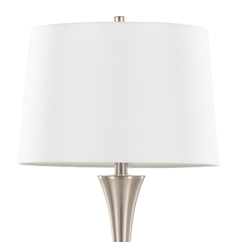 Contemporary Elegant Table Lamp Set with 3-Way Switch - Pearl Silver or Bronze