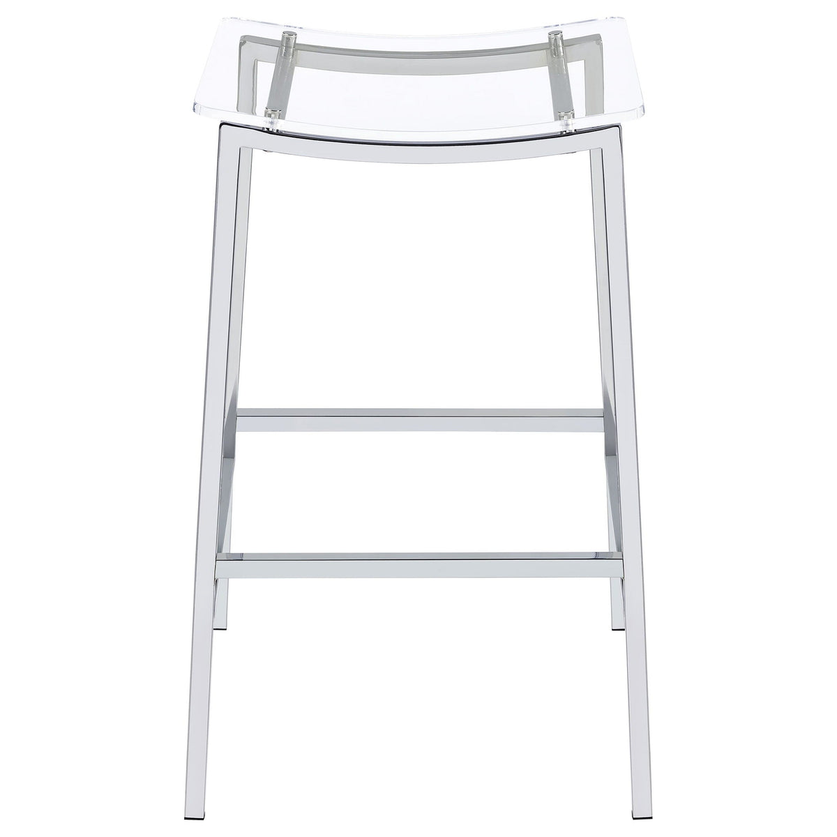 Jovani Acrylic Backless Bar Stool Chrome (Set of 2)
