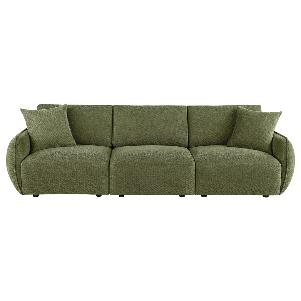 Elysia Chenille Upholstered Modular Lounge Sofa Green