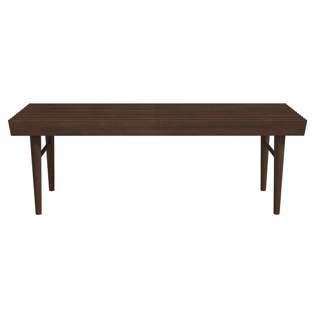 Dark Brown Wood Accent Bench with Solid Wood Frame - Mia