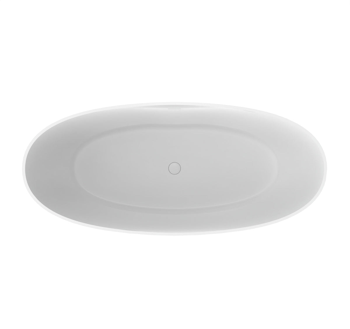 70.87 Inch Freestanding Solid Surface Soaking Bathtub with Matte Finish