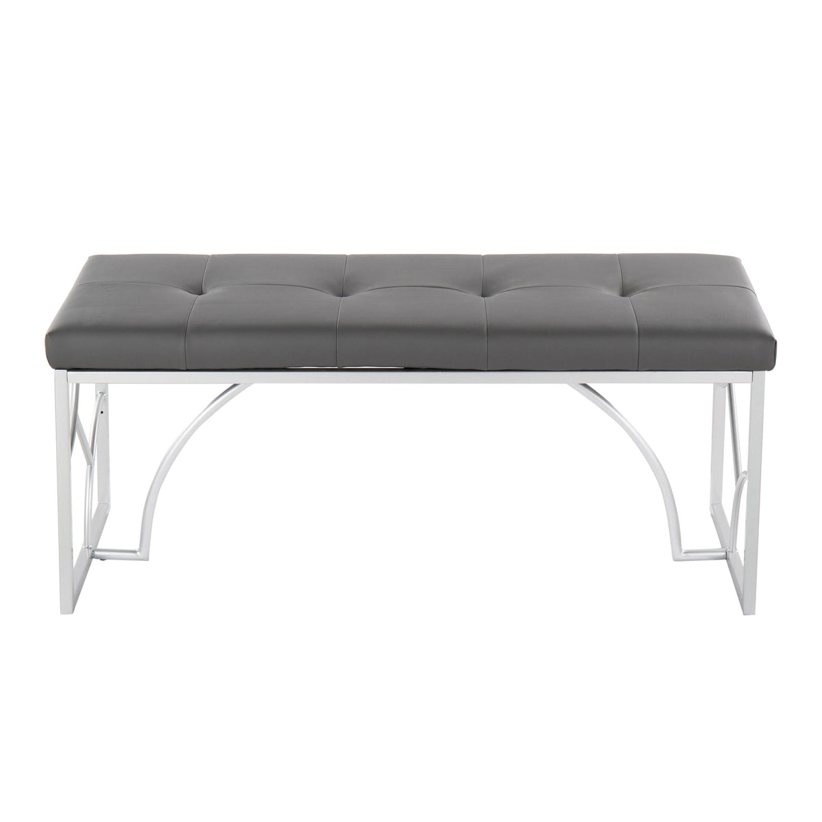 Elegant Contemporary Upholstered Bench with Metal Frame - Multiple Colors