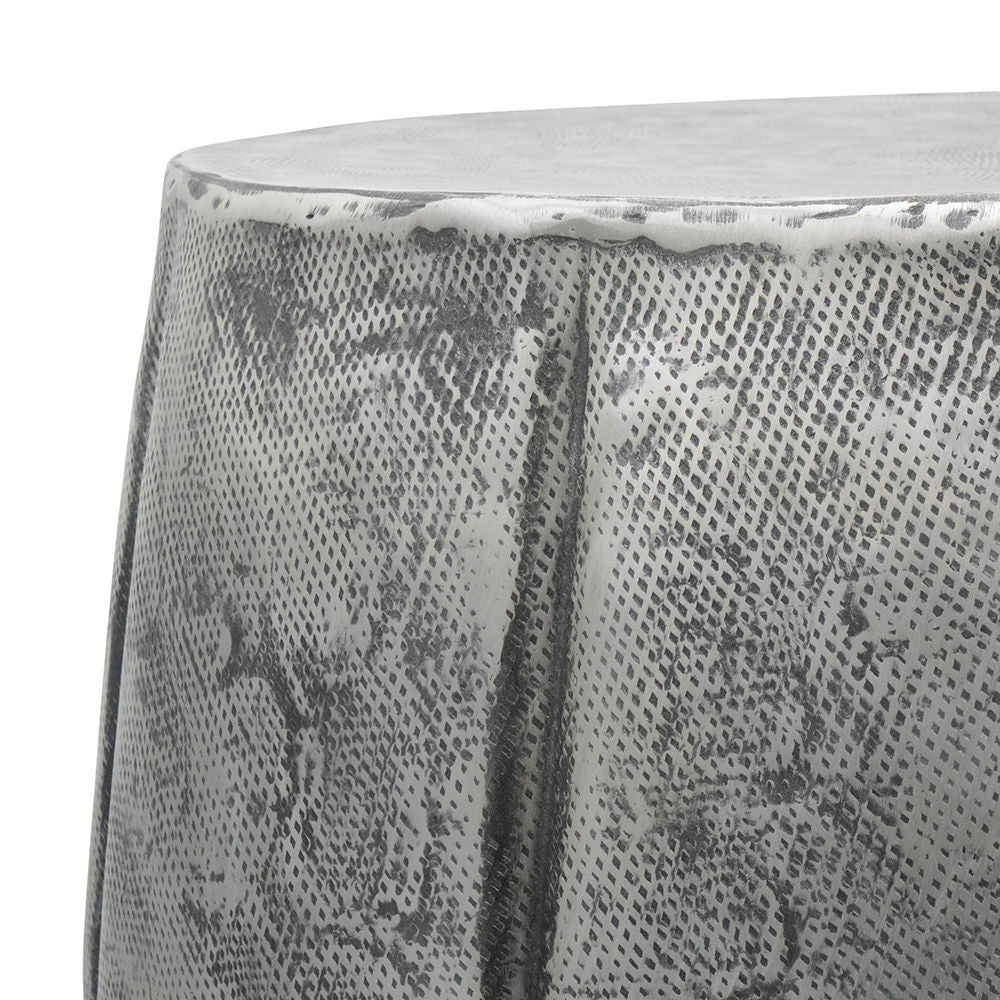 Vanora Accent Table with Drum-Style Body - Silver