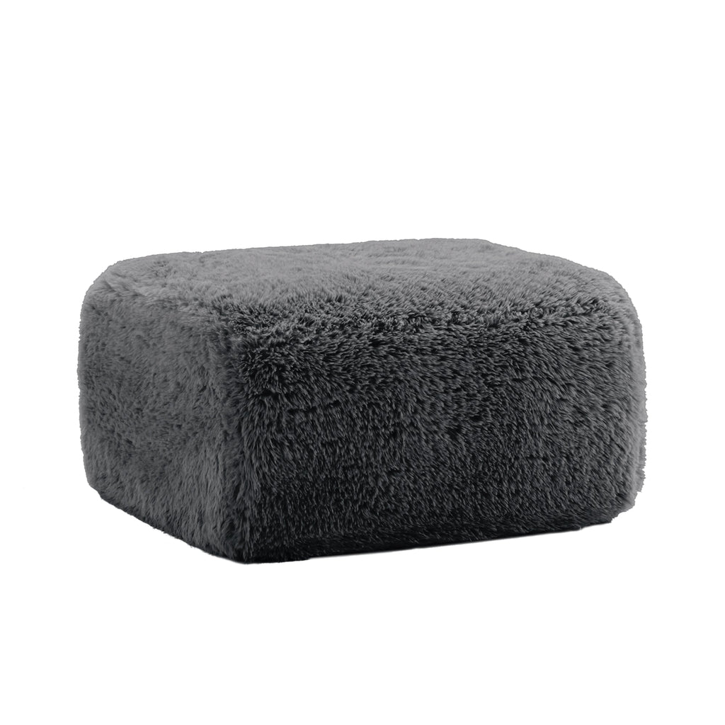 Plush Fabric Ottoman with Cloud-Like Comfort - Dark