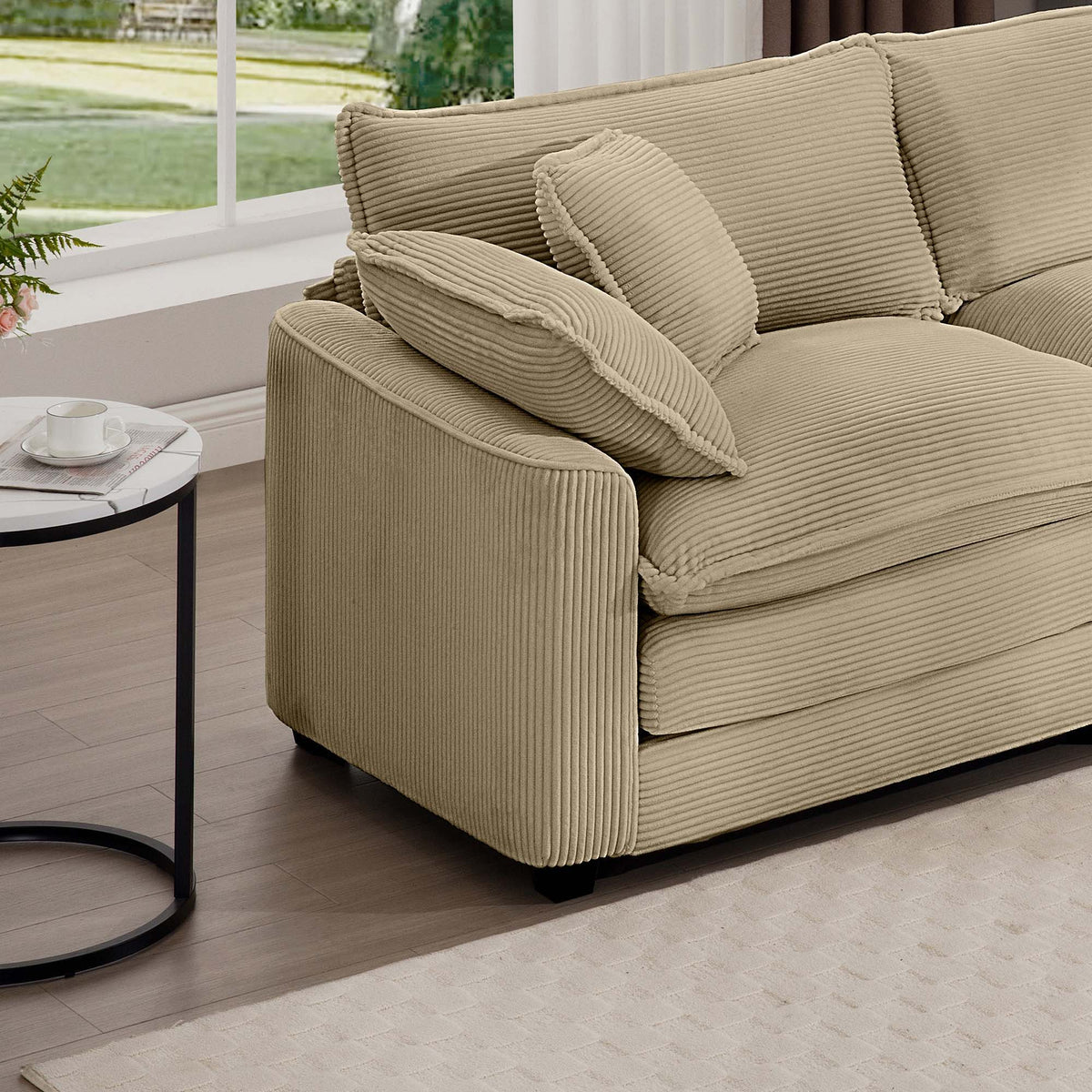Modern Comfortable Single Chair & Ottoman with Deep Seat - Multiple Colors