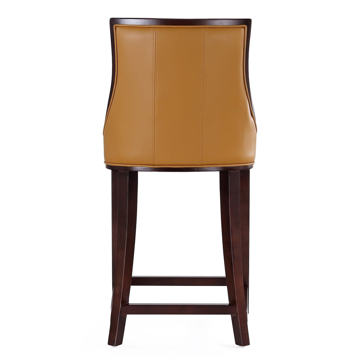 White Bar Height Stool with Solid Wood Frame - Traditional Design